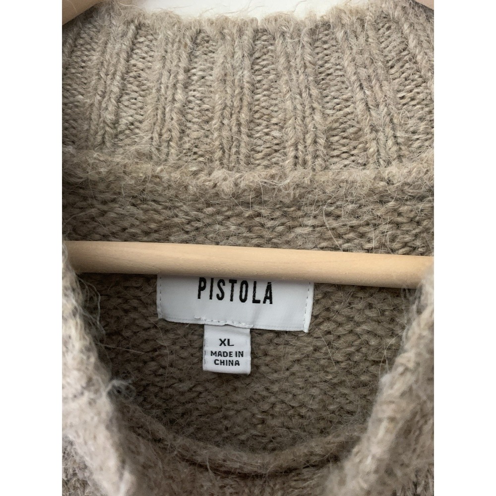 Pistola Carlen Sweater Taupe Mock Neck XL  Oversized Cozy Soft Neutral Pullover - Picture 6 of 10